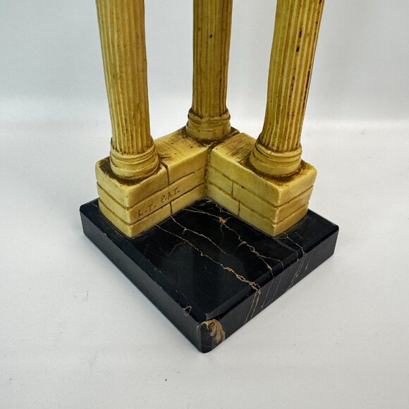 Temple of Vespasian Italian Column Statue Resin Marble base made in Italy - Picture 2 of 15